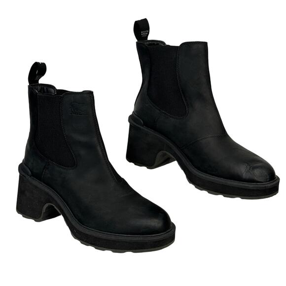 Sorel Women's Hi-Line Chelsea Boots 10 Platform Heeled Waterproof Black Platform - Picture 5 of 11